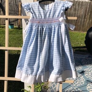 Blue Checkered Whimsy Dress 4T